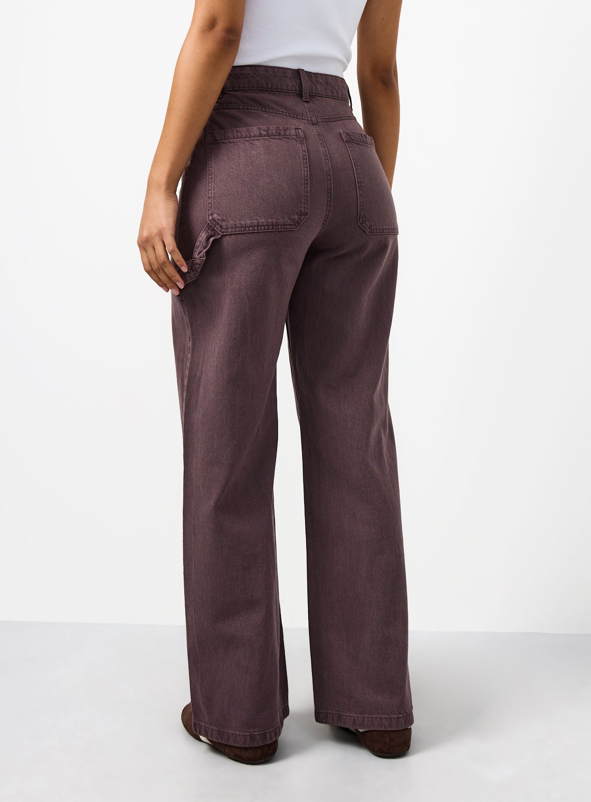 Dark Purple Denim Wide Leg Jeans 20L - Image 4 thumbnail